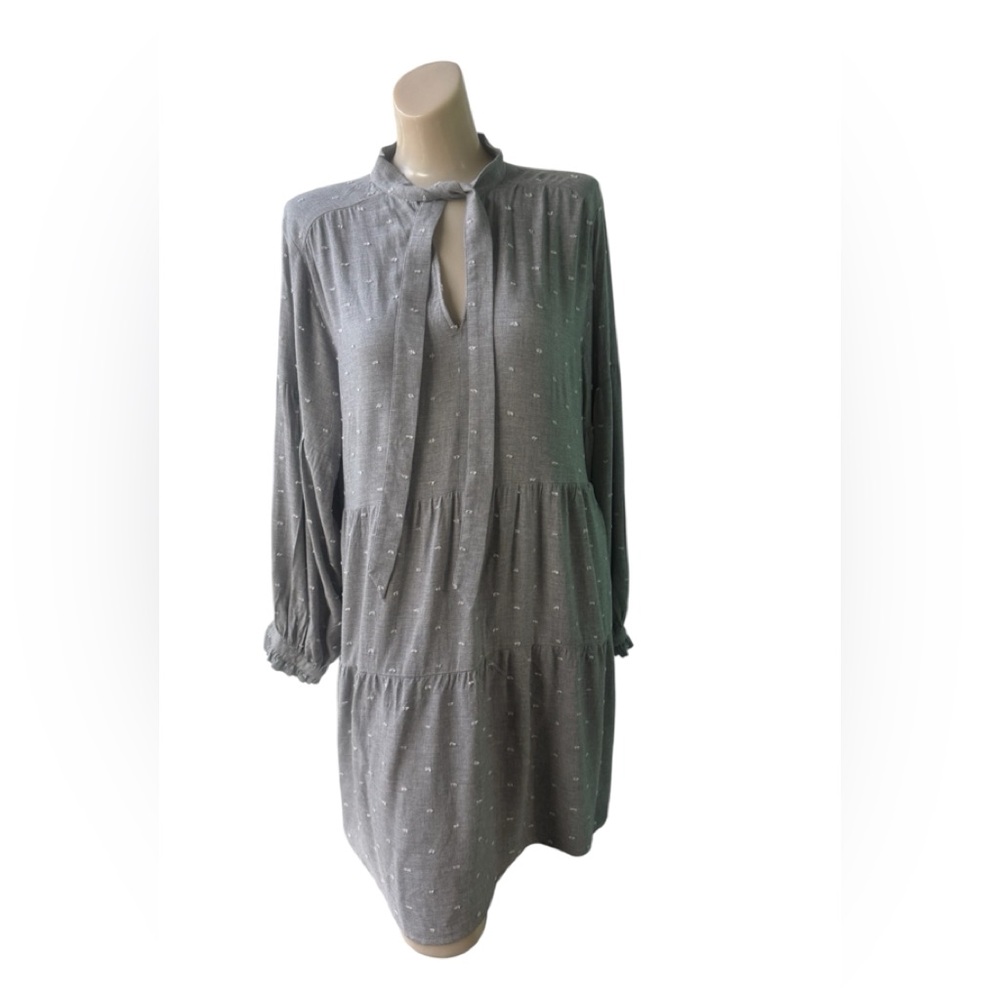 Zara Polka Dot Mini Dress - Size L - Grey & White